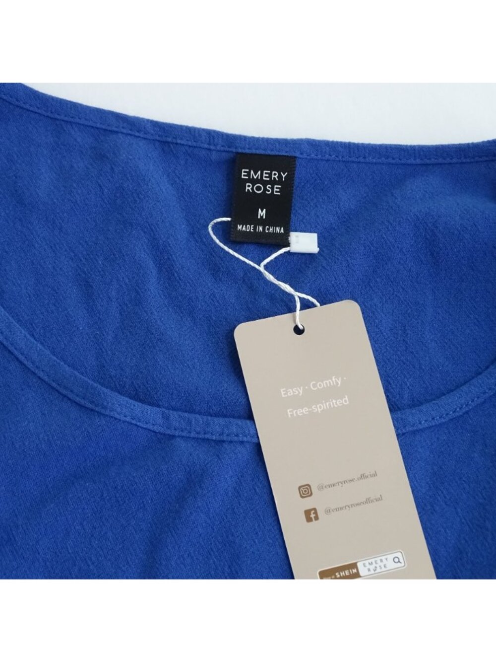 Emery Rose Blue Shift Dress Women Size M Cotton Short Sleeve Casual Office NEW - Picture 5 of 7